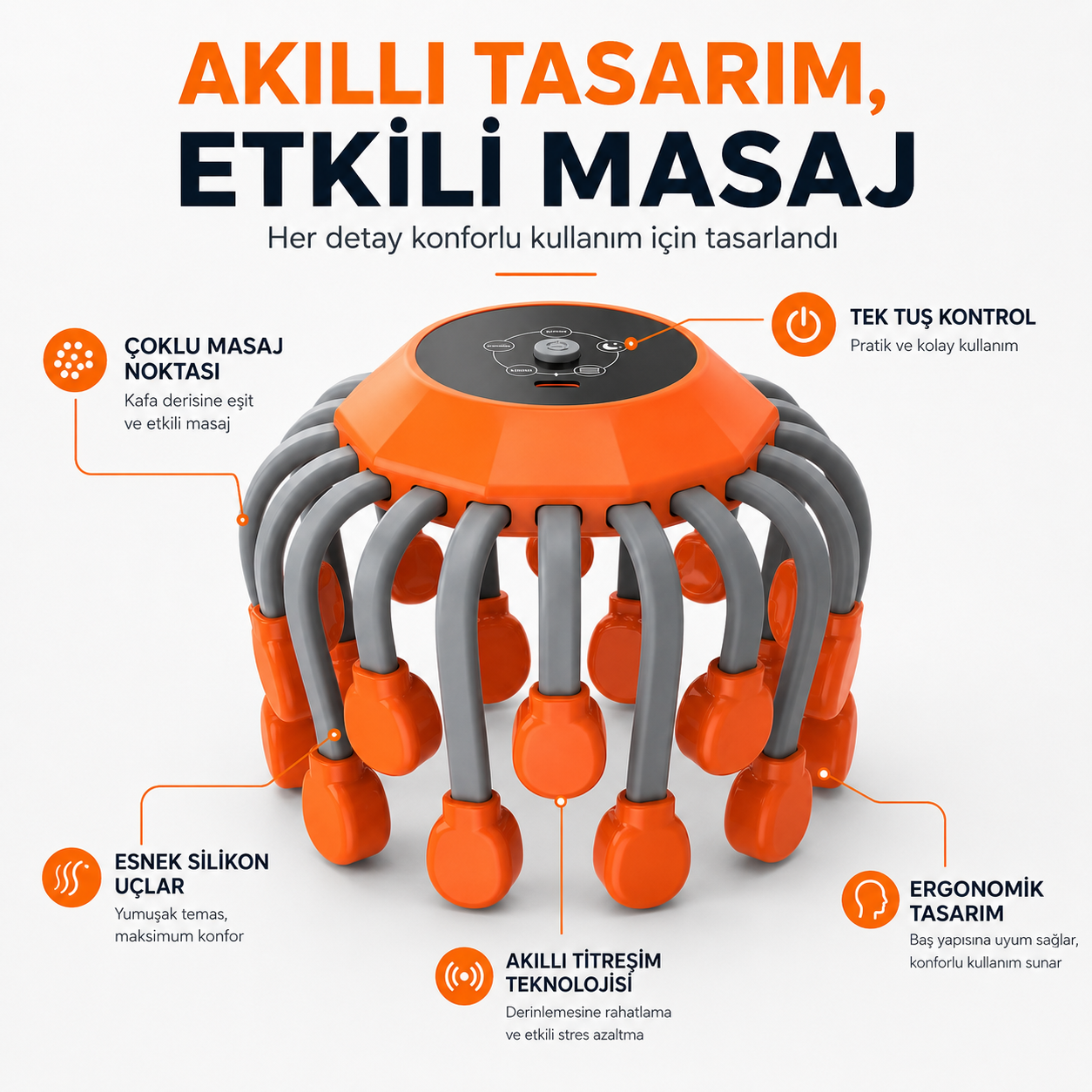 Migren ve Baş Ağrısı Masaj Aleti | Derin Rahatlama